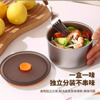 【1个】不锈钢带盖子保鲜碗家用冰箱收纳保鲜盒厨房圆形食材分装盒野餐盒 礼品代发 1.60元起